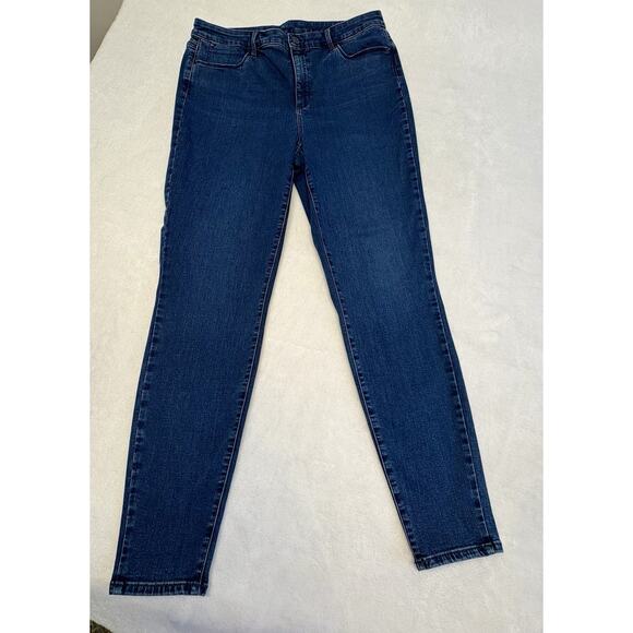 Talbots Flawless 5 Pocket High Waist Jegging Ankle Dark Wash Blue Jeans 12 LONG - Picture 1 of 9